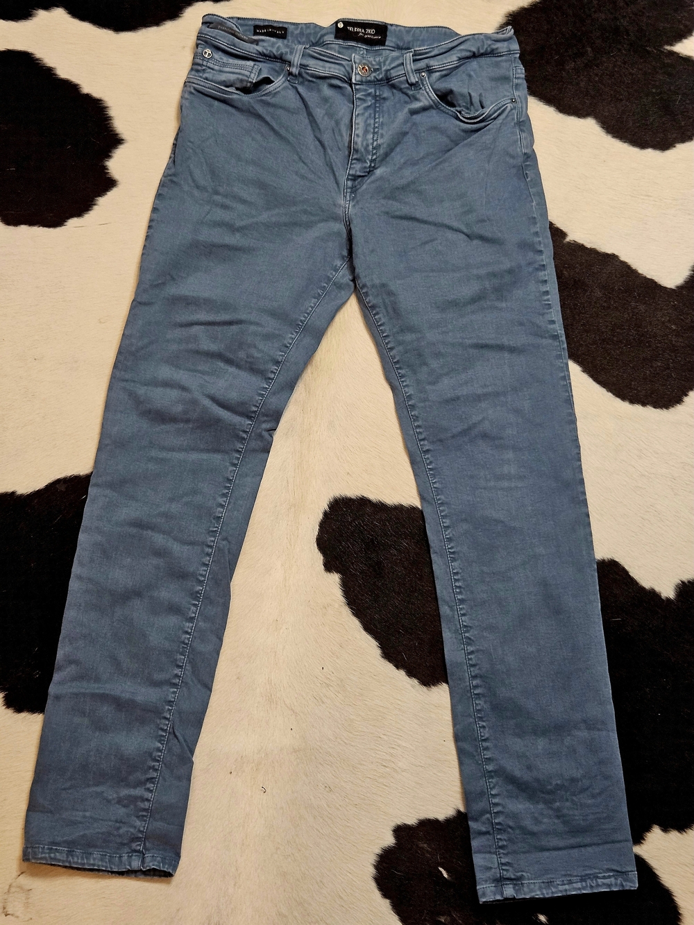 TELERIA Designer Slim Fit Men Jeans in Slate Blue Made In Italy 36